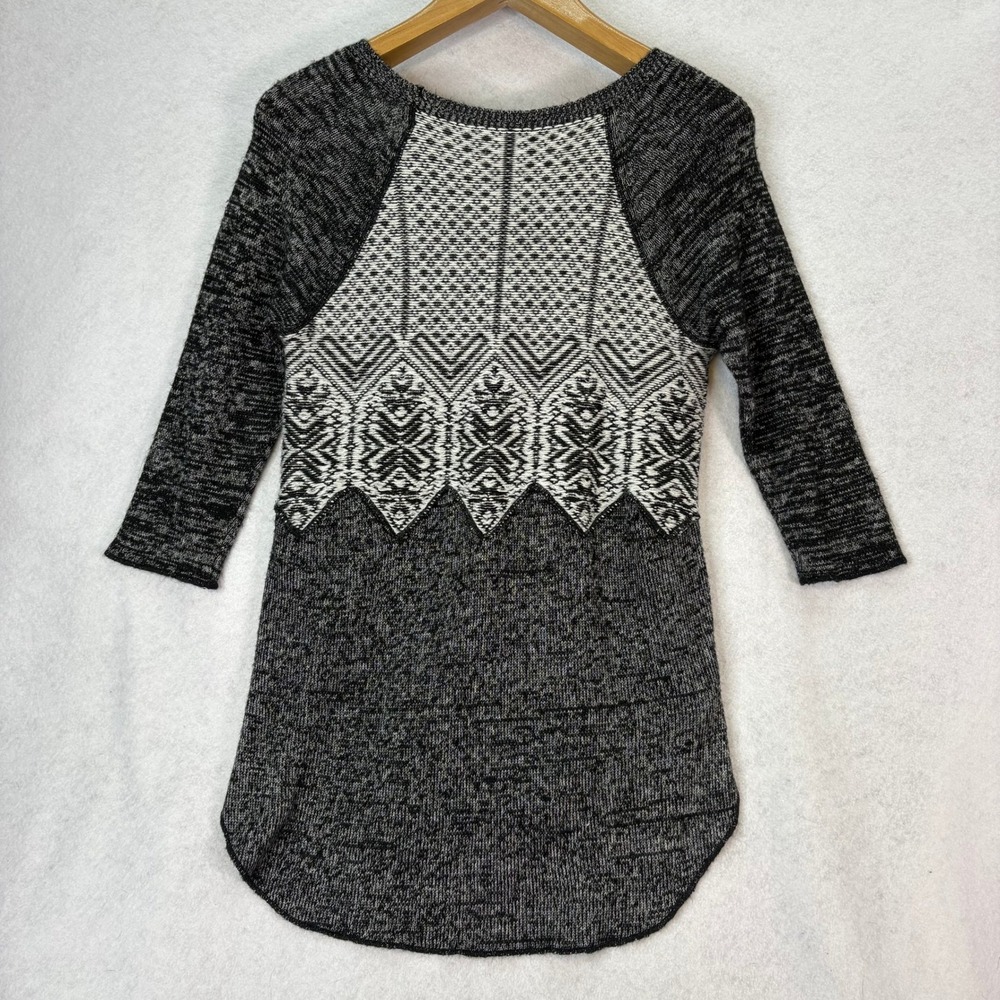 Free People Black Avalanche Swit Knit Tunic Sweater Womens XS/S Boho Wool Blend - Picture 2 of 6